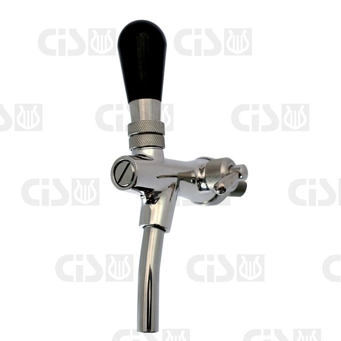 Stainless steel beer tap with compensator with guide