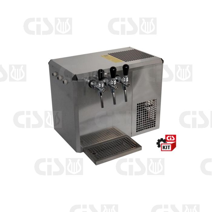 Cooler dispensing system overcounter 1 HP 3-way ice bank cooler complete with accessories.