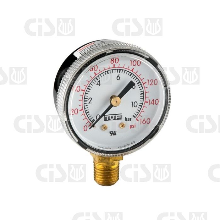 Druckmesser niedriger Druck 160 PSI-skala UL-zertifiziert -1/4”NPT
